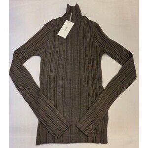 Buck Mason Merino Wool Silk Cashmere Turtleneck Sweater Small Brown NWT FLAW